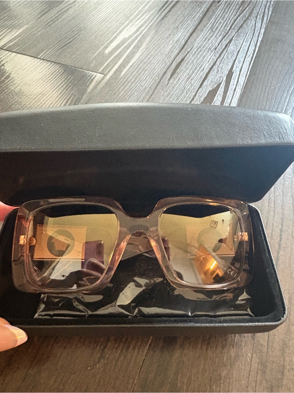 Versace Pink Tinted Square Sunglasses